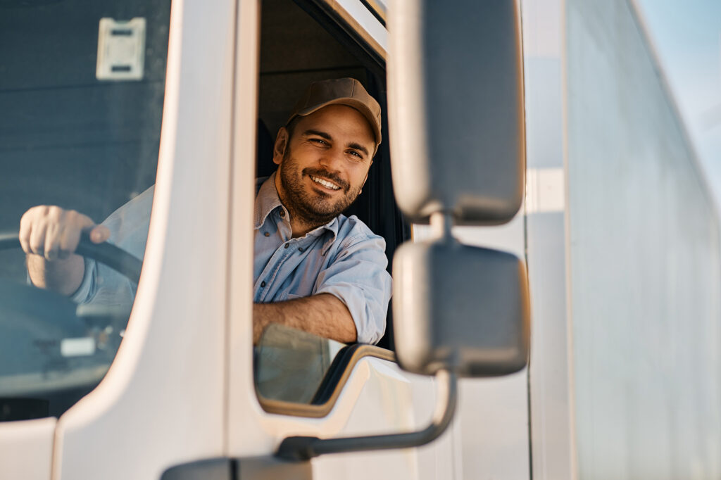 truck driver smiling truck driver smiling